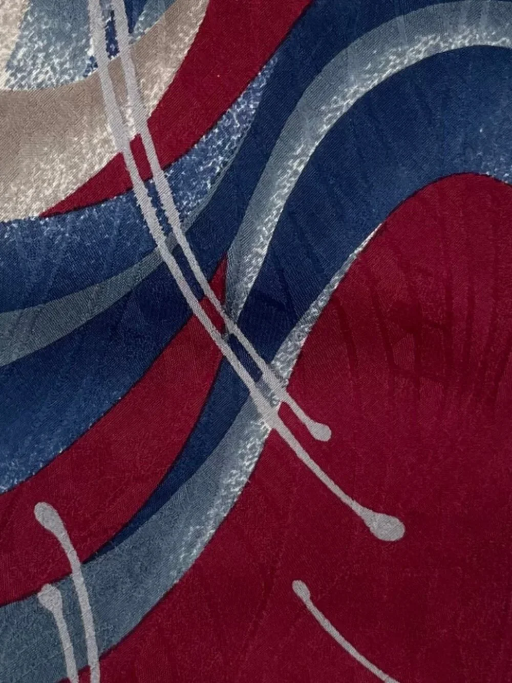 Louis Feraud Vintage Abstract Art Silk Tie Burgundy Swirl Indie Sleaze Designer